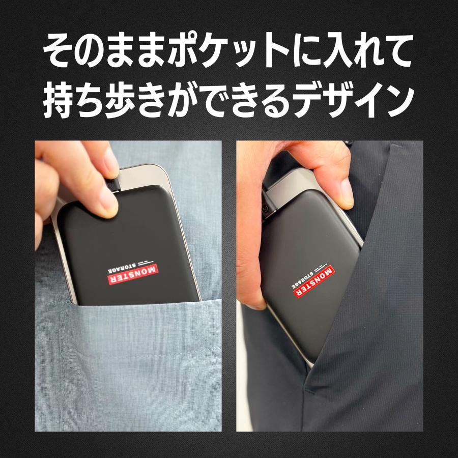 Monster Storage マグネット式 ポータブルSSD 512GB 1cmスリムボディー USB3.2 Gen2x2 Type-C 転送速度2，000MB/s Apple ProRes Log撮影対応 MS-PSD512G2LP_4