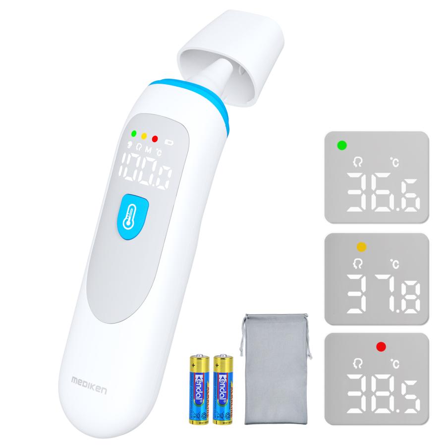 割引クーポンあり+P5倍 赤外線体温計 体温計 非接触型体温計 医療機器認証 額 耳 非接触体温計 おでこ 検温器 大人 子供 赤ちゃん 幼稚園 1秒測定 mediken | ブランド登録なし | 09