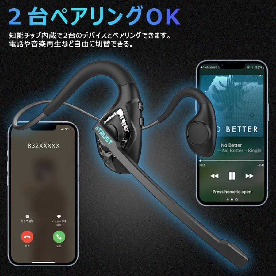 bluetooth ヘッドセット マイク付き ワイヤレス イヤホン ヘッドセット マイク付き Bluetooth5.2 耳掛け Type-C Zoomに対応｜bestmatch｜05