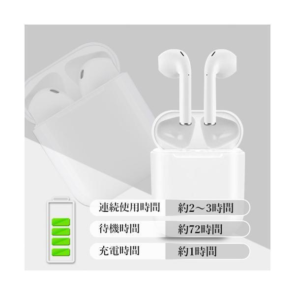 イヤホン ワイヤレス bluetooth i12 ブルートゥース マカロン 高音質 超軽量 両耳 片耳 通話　ハンズフリー通話 ホワイト ((S｜bestone1｜04