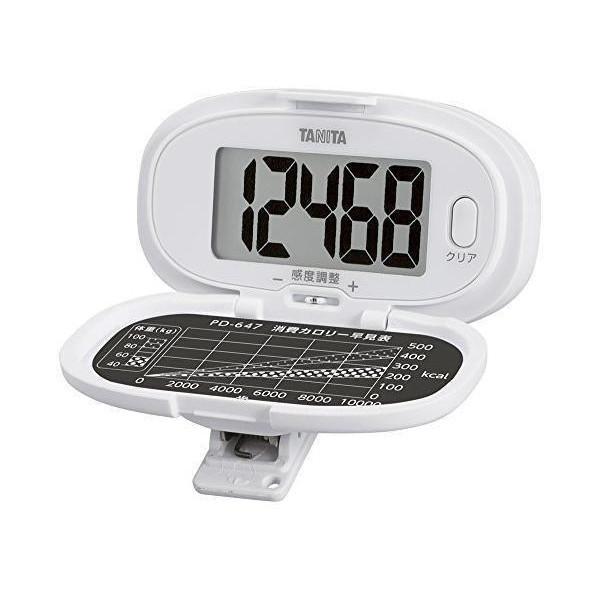 タニタ PD-647-WH ホワイト 歩数計 大画面 腰タイプ  TANITA の商品画像