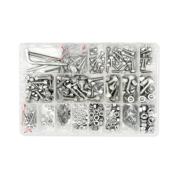 ボルト ナット ワッシャ セット M6 M5 M4 M3 六角穴付きボルト 528pcs 錆びない ステンレス 六角レンチ 収納ケース付き ((S の商品画像