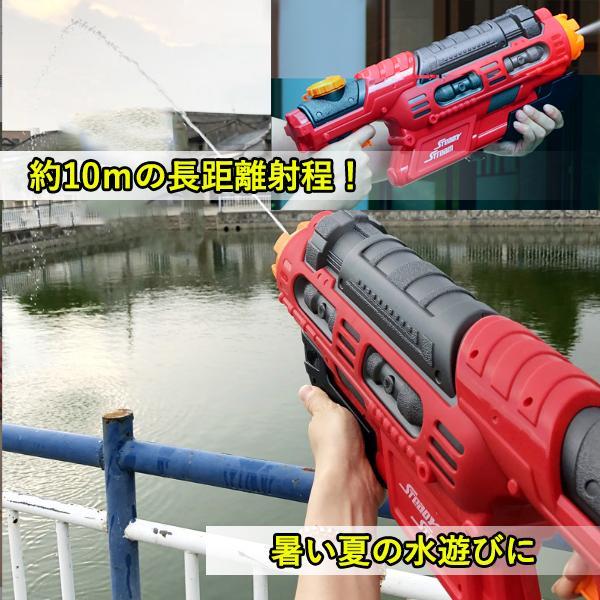 水鉄砲 強力 大容量 ウォーターガン レッド&ブラック プール 海水浴 水遊び カッコいい ((S｜bestone1｜03