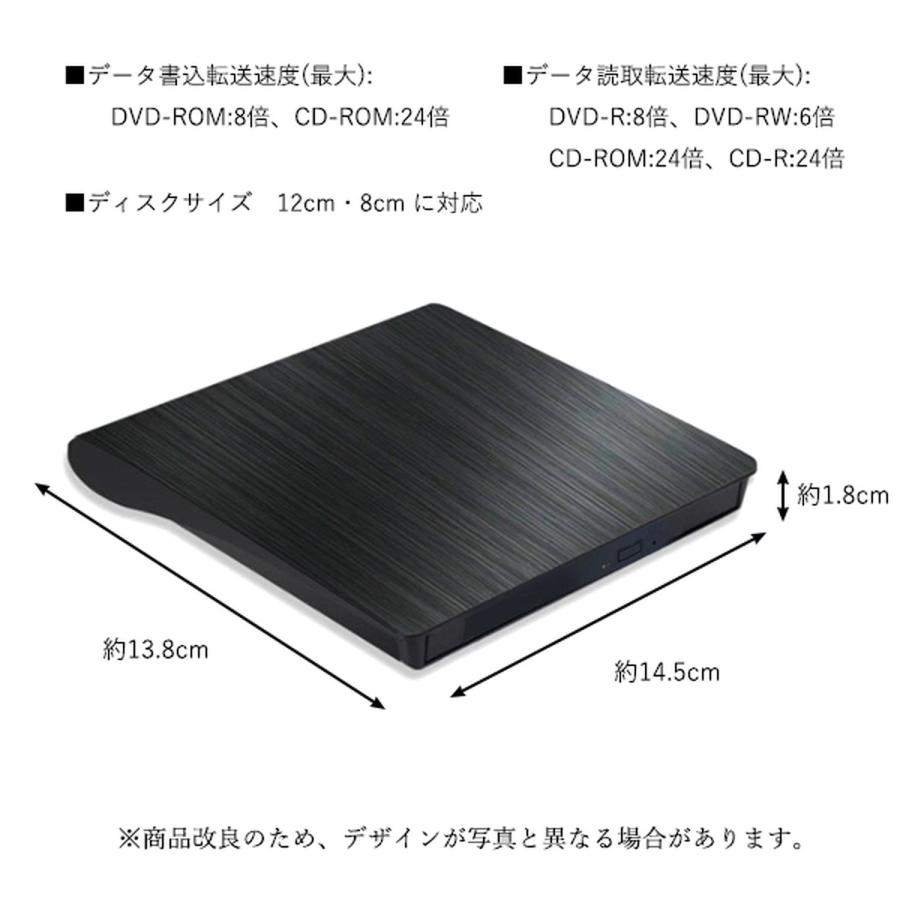 DVDドライブ 外付け USB3.0 CDドライブ ポータブルドライブ CD/DVD