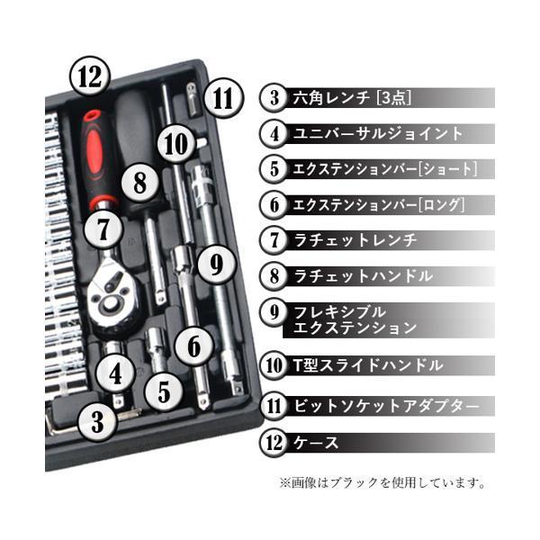 ソケットレンチセット 工具セット ラチェットレンチ 46点 DIY