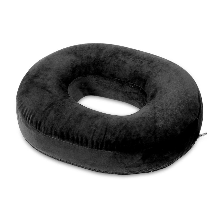 円座クッション ドーナツクッション ブラック 産後 助産師推薦 痔 高反発 出産 妊婦 腰痛 姿勢矯正 椅子 座布団 座椅子 ((S の商品画像