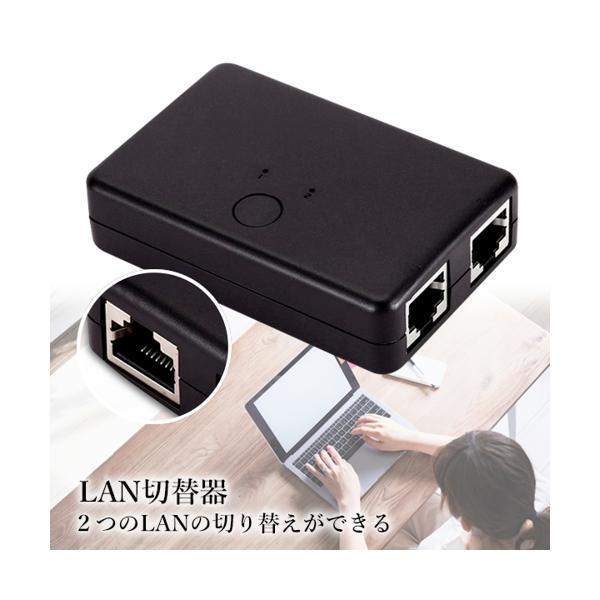 LAN切替器 LANセレクター 分配器 双方向 2ポート ネットワークスイッチ ネットワーク共有 コンパクト シンプル ((S｜bestone1｜02