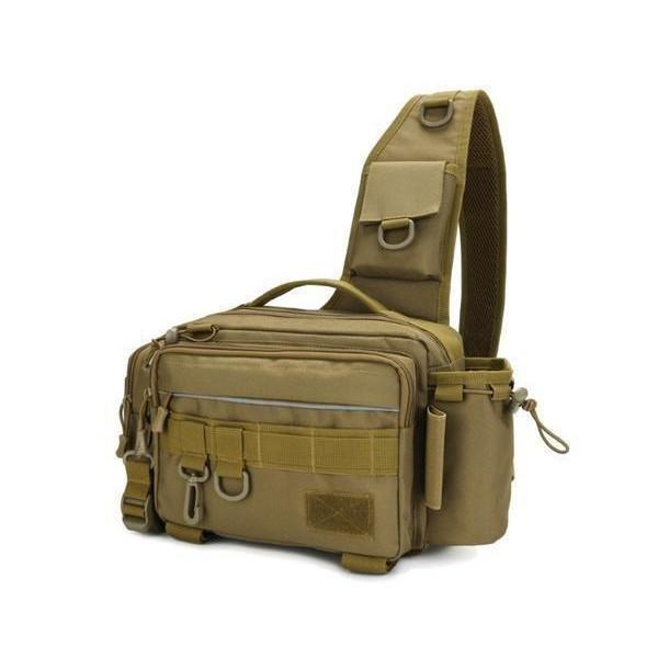 フィッシングバッグ ブラウン 釣りバッグ 釣り カバン 鞄 カバン ランガンバッグ ショルダーバッグ  ((S の商品画像