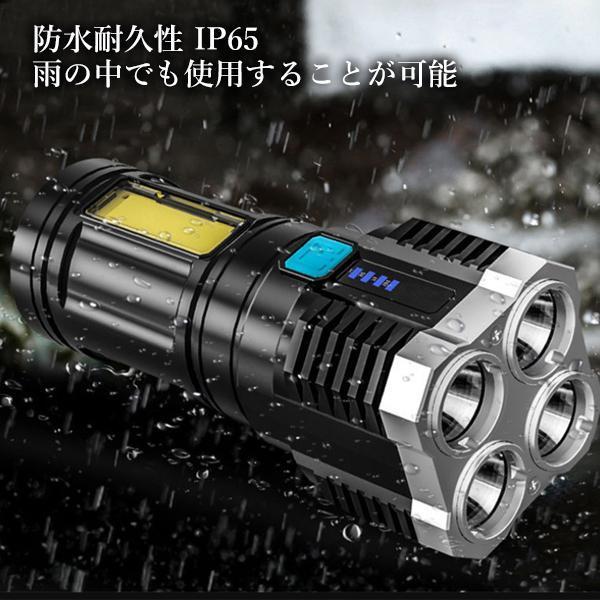 懐中電灯 強力照射 ハンディライト 作業灯 USB充電式 防水 マルチ フラッシュライト 釣り 緊急 災害 ライト LED 停電 ((S | ブランド登録なし | 05