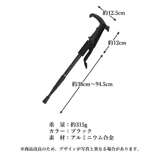 トレッキングポール ウォーキングポール ブラック 登山 ストック