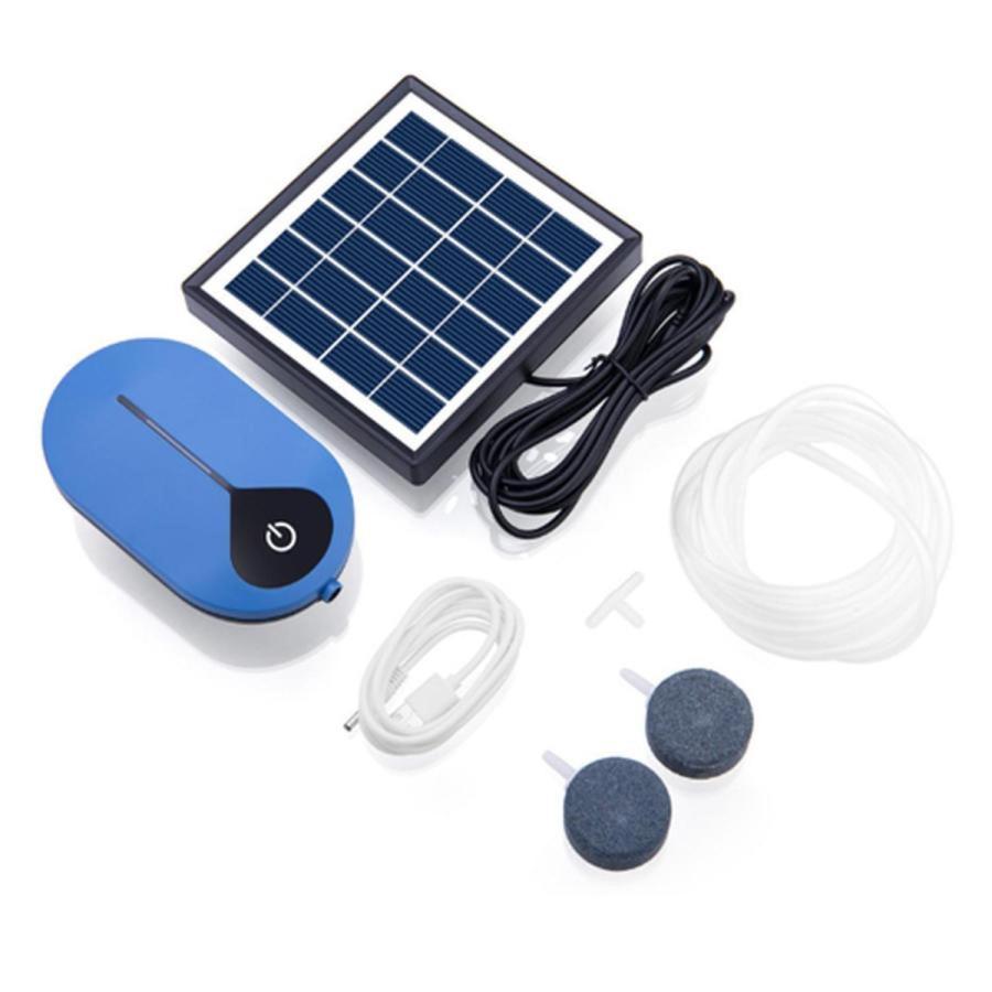 2個セット ソーラーエアーポンプ ソーラー エアポンプ 充電式 防水 小型 電動 屋外 USB 静音 充電タイプ 水槽 メダカ  釣り ((S の商品画像