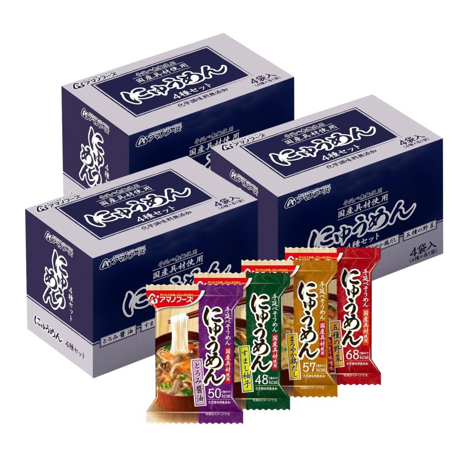 アマノフーズ 3個セット にゅうめん4種セット4食B フリーズドライ