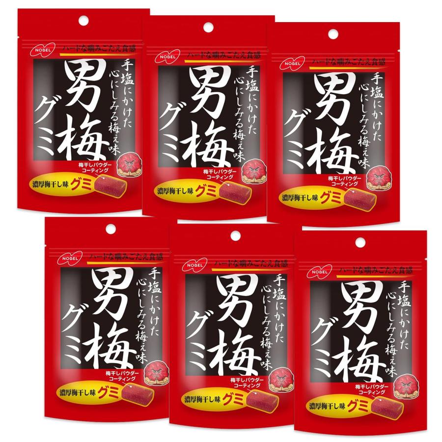 6個セット ノーベル 男梅グミ お菓子 38g（Yahoo!・ベストワン）