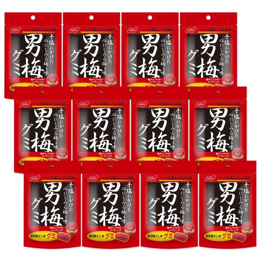 12個セット ノーベル 男梅グミ お菓子 38g（Yahoo!・ベストワン）