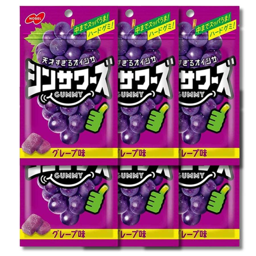 6個セット ノーベル シンサワーズグミ グレープ味 50g（Yahoo!・ベストワン）