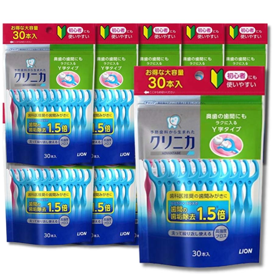10個セット ライオン クリニカAD アドバンテージ  デンタルフロス Y字タイプ 30本 LION（Yahoo!・ベストワン）