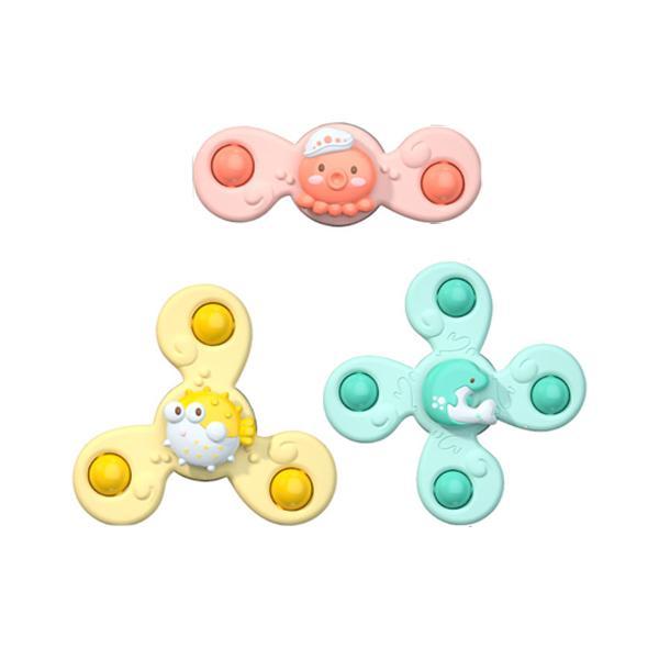 赤ちゃん おもちゃ 0歳 6か月 1歳 男の子 女の子 知育 ハンドスピナー 3個セット カラカラ 音が鳴る くるくる お出かけ  ((S の商品画像