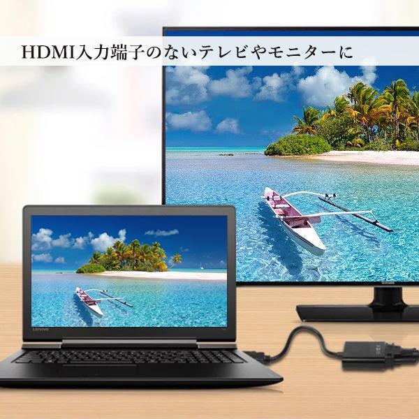 2個セット HDMI to VGA 変換アダプタ 変換ケーブル D-SUB 15ピン 1080p HDTV プロジェクター PC 変換コネクタ 電源不要 ブラック ((S｜bestone1｜04