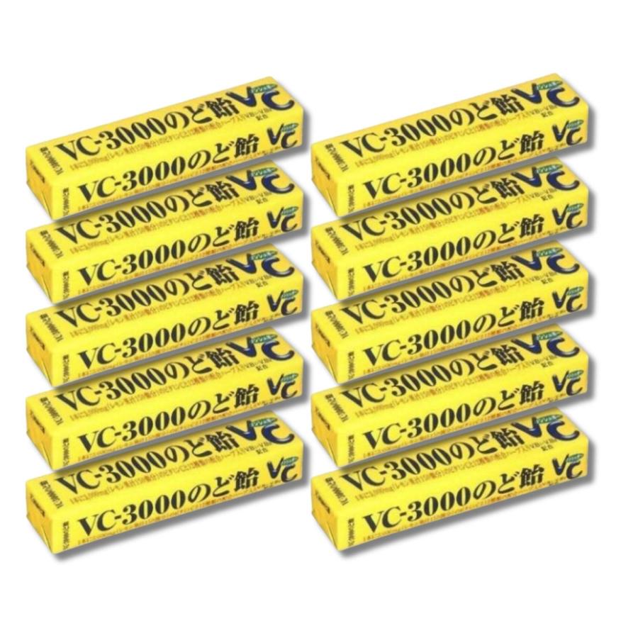 NOBEL 10個セット ノーベル製菓 VC-3000のど飴 スティック レモン 10粒