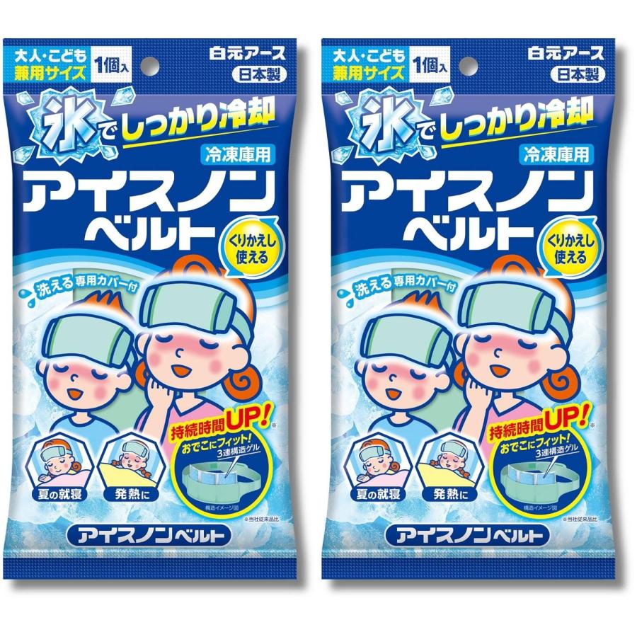 白元アース 2個セット アイスノンベルト おでこ用 保冷 ベルトタイプ