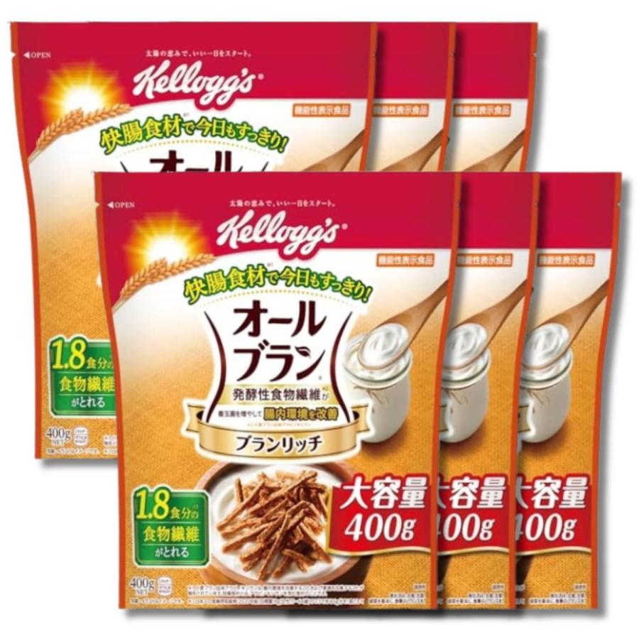 6個セット ケロッグ オールブランブランリッチ大容量 400g（Yahoo!・ベストワン）