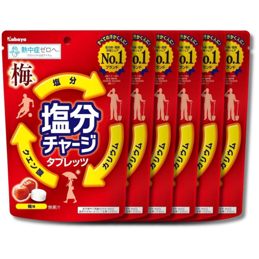 Kabaya 塩分チャージタブレット 梅 6個セット カバヤ 塩分チャージタブレッツ 梅味 81g : ベストワン