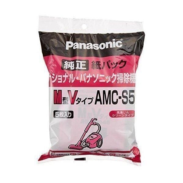 パナソニック 交換用紙パック AMC-S5 M型Vタイプ 5枚入 AMCS5 PANASONIC 純正（Yahoo!・ベストワン）