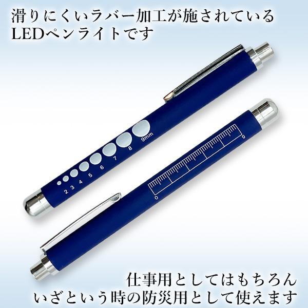 LEDペンライト ペンライト ネイビー 白光 LED ノック式 懐中電灯 防災
