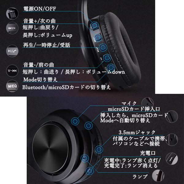 ◇3ヶ月保証付◇ ヘッドホン ワイヤレス Bluetooth メモリーカード SD