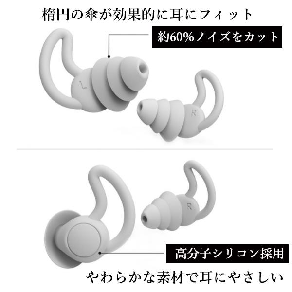 1年保証付 耳栓 遮音 防音 シリコン 高性能 ノイズカット 騒音 快眠 睡眠用 勉強 水洗い 水泳 ライブ 工事現場 ((S | ブランド登録なし | 01