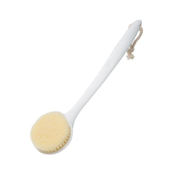 ボディブラシ 柔らか 背中 ロング 長い 背中ニキビ ケア 極細毛 お風呂 グッズ ホワイト プレゼント ((S の商品画像