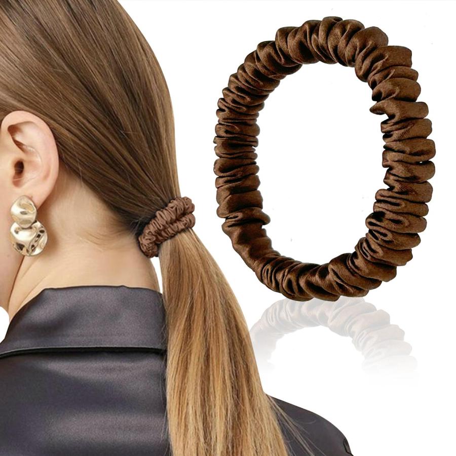 ヘアゴム シルク 髪ゴム 摩擦軽減 跡がつかない 静電気防止 髪に優しい