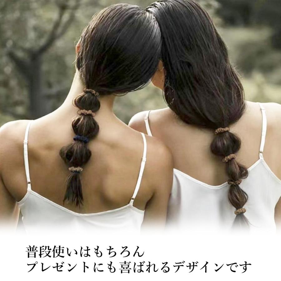ヘアゴム シルク 髪ゴム 摩擦軽減 跡がつかない 静電気防止 髪に優しい