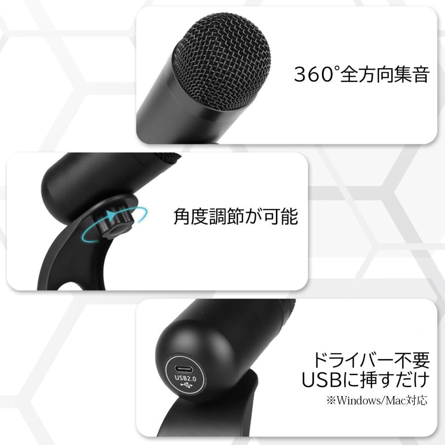 PC マイク 小型 USB 有線 タイプc 会議 ミュートボタン搭載