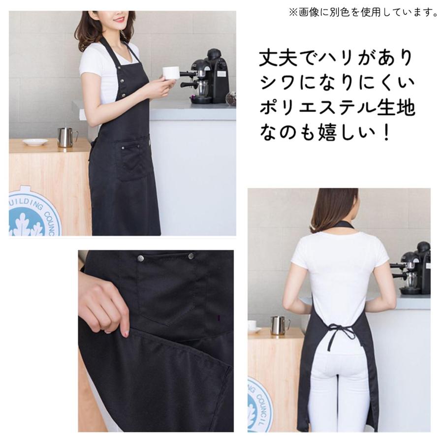 エプロン おしゃれ ブラウン 無地 撥水加工 シンプル カフェ 学生