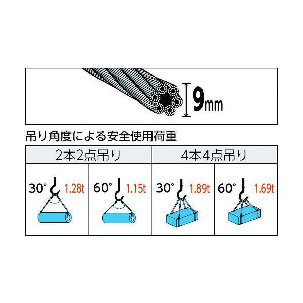 TRUSCO(トラスコ) 玉掛けワイヤーロープ 段落し 9mm×2m TWD-9S2｜bestone1｜02