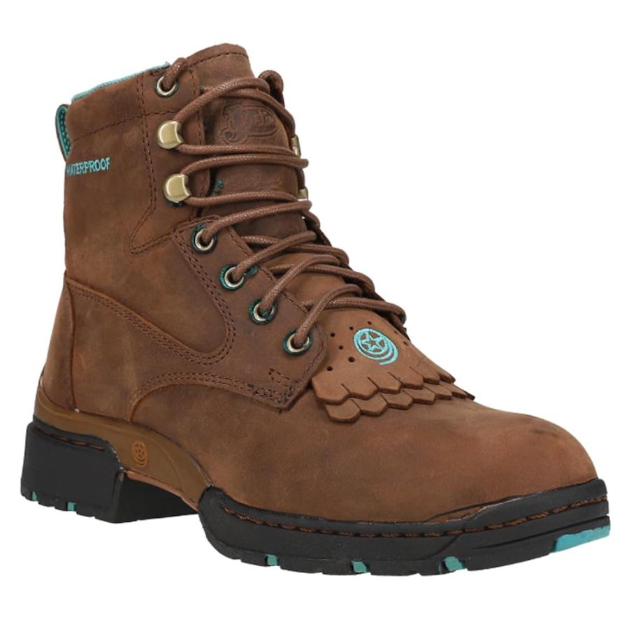 【並行輸入品】[Justin] レディース カラー: ブラウン Justin Boots Womens Bay Apache Lace Up Cの画像