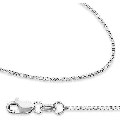並行輸入品】14Kソリッドホワイトゴールドボックスチェーンネックレス