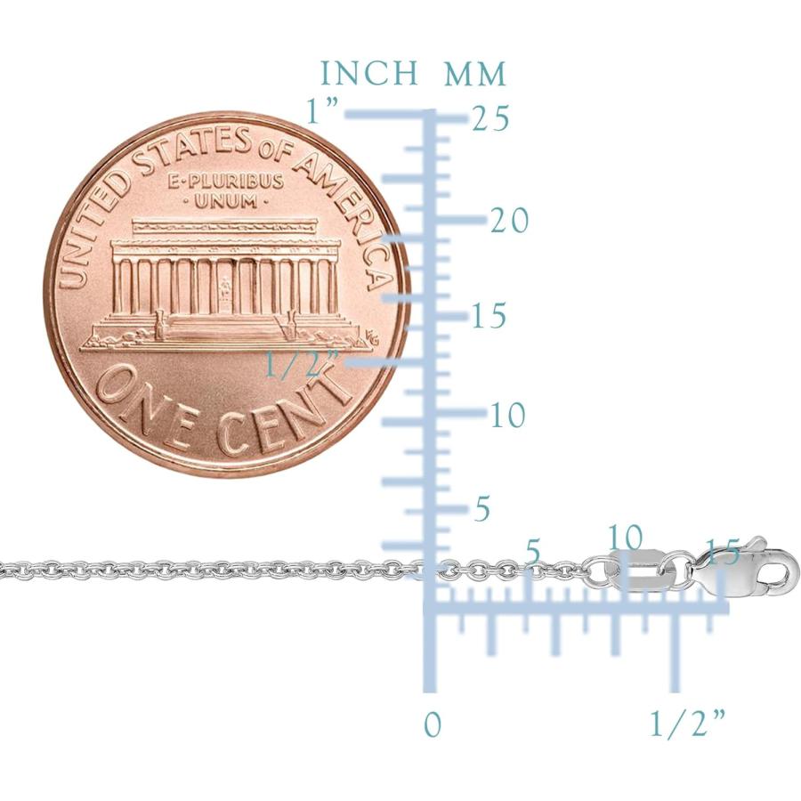 【並行輸入品】14kホワイトゴールドフォルサントナチェーンネックレス、1.5mm、16inch　_1