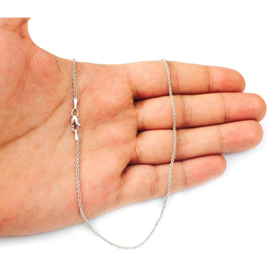 【並行輸入品】14kホワイトゴールドフォルサントナチェーンネックレス、1.5mm、16inch　_4