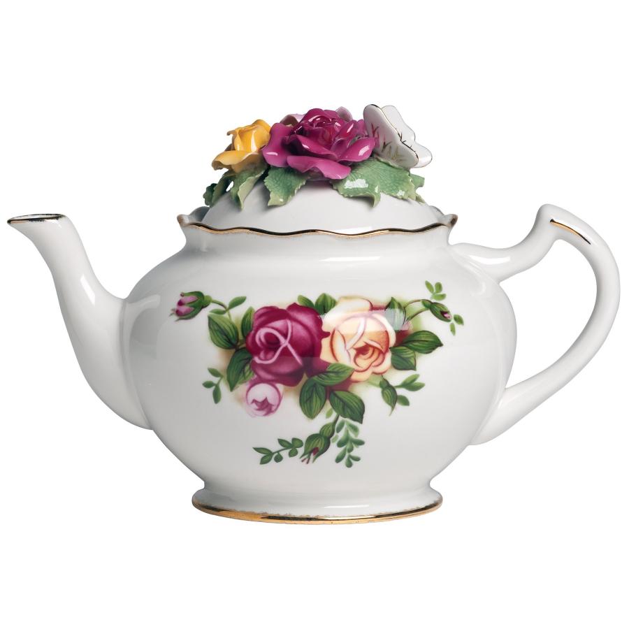 ティーポット Roses Rose Bouquet【並行輸入品】 Royal Albert Old 