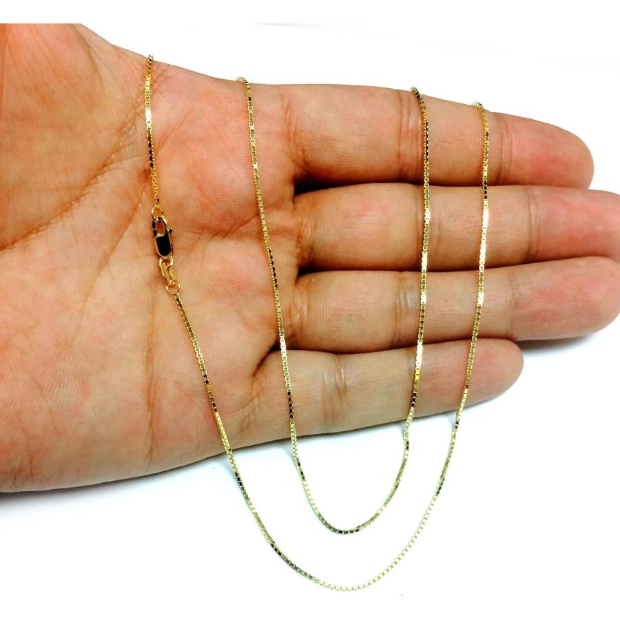 【並行輸入品】10k Yellow Solid Gold Mirror Box Chain Necklace 1.0mm 18inch　_4