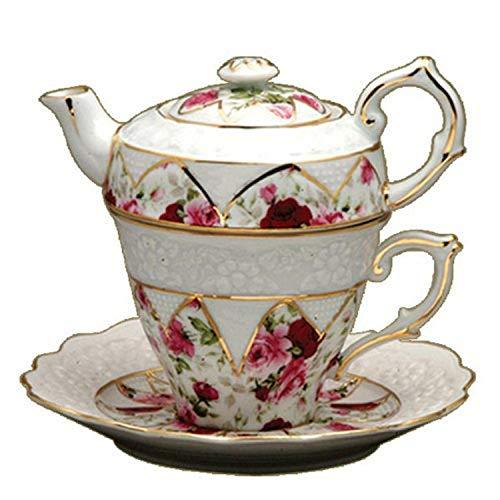 【並行輸入品】Gracie中国by Coastline Imports 4ピースPorcelain Tea for One、Stackedティーの画像