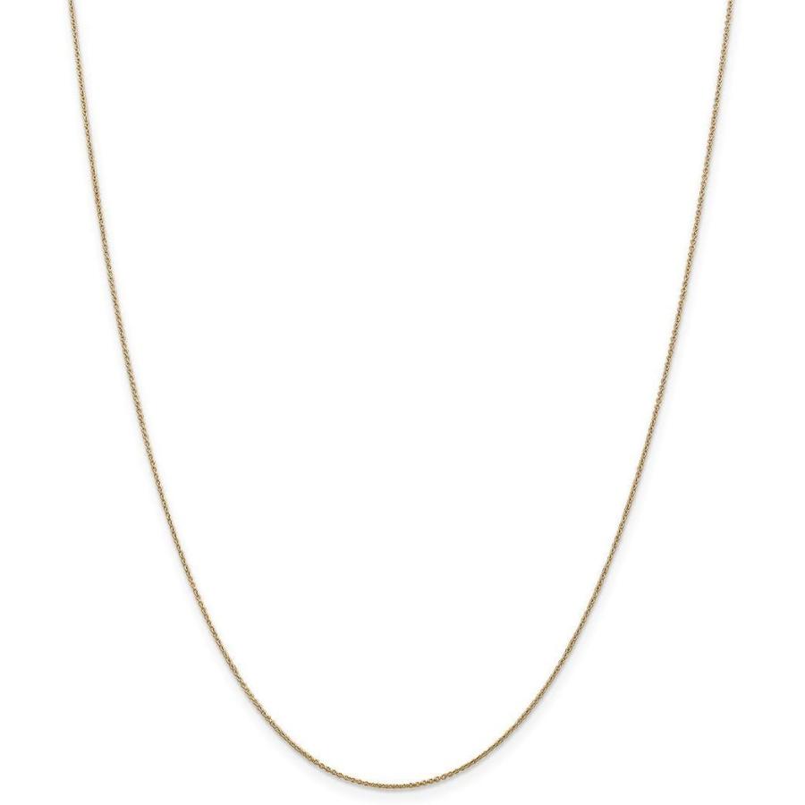 【並行輸入品】Iceカラット14 Kイエローゴールド0.75 MMソリッドリンクケーブルチェーンネックレス16インチFineジュエリーギフトセットレデの画像