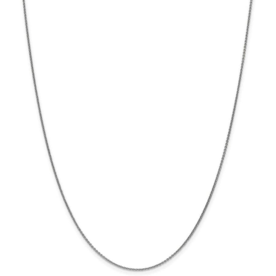 【並行輸入品】14K ホワイトゴールド 20インチ 1mm ラウンドリンクケーブルチェーンネックレス ペンダントチャーム ファインジュエリー 女性へのの画像