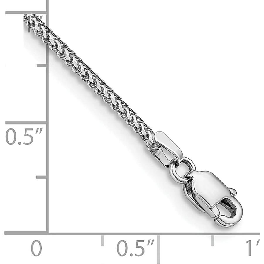 【並行輸入品】Iceカラット14 Kホワイトゴールド1 mmフランコブレスレットチェーン7インチFineジュエリーギフトセットレディースハートの画像