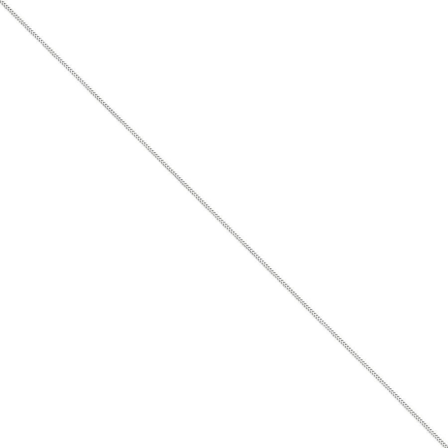 【並行輸入品】Iceカラット14 Kホワイトゴールド1 mmフランコブレスレットチェーン7インチFineジュエリーギフトセットレディースハートの画像