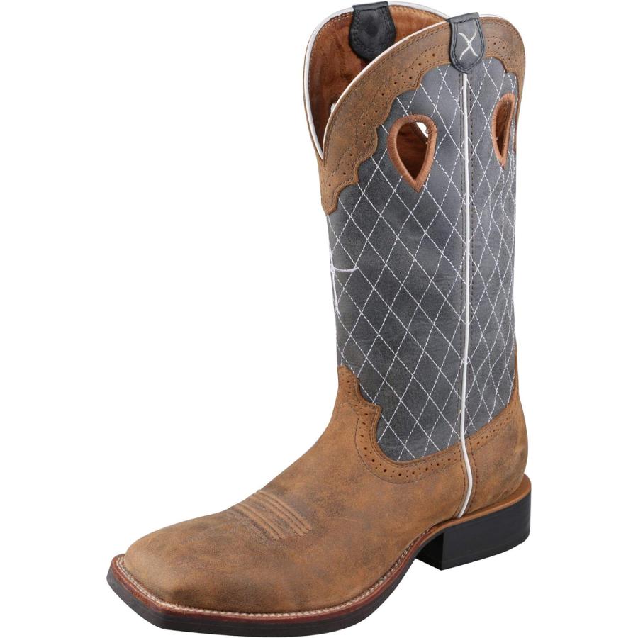 【並行輸入品】Twisted X メンズ Ruff Stock ウエスタンブーツ  ボンバー&ブルー  11.5 Wideの画像