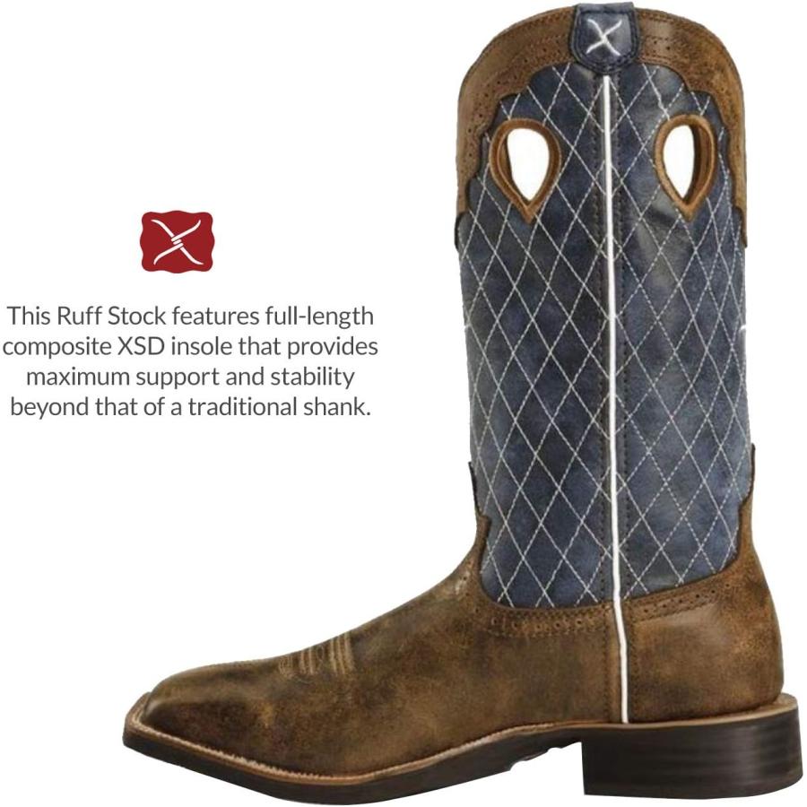 【並行輸入品】Twisted X メンズ Ruff Stock ウエスタンブーツ  ボンバー&ブルー  11.5 Wideの画像