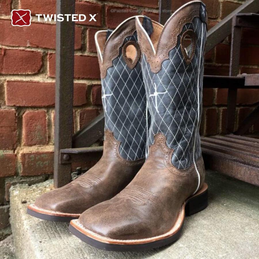 【並行輸入品】Twisted X メンズ Ruff Stock ウエスタンブーツ  ボンバー&ブルー  11.5 Wideの画像
